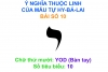 Ý NGHĨA THUỘC LINH CỦA MẪU TỰ HY-BÁ-LAI – BÀI SỐ 10 CHỮ THỨ MƯỜI: YOD (Bàn tay) Số tiêu biểu: 10